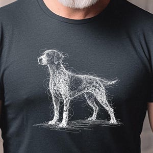 Tysk korthårig pekare, GSP skisskonst-T-shirt | Jaktkläder för K9, Fågelhundfan, Tysk pekare-T-shirt, GSP-T-shirt, Gåva för pekareälskare bild 1