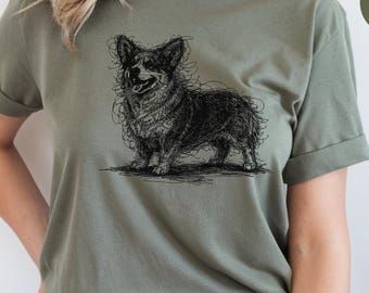 Corgi-skjorta, Pembroke Welsh Corgi-skiss-tröja, Loaf Dog-kläder, söt hundkonst, Pembroke Corgi, Corgi-älskare, hundägare-present