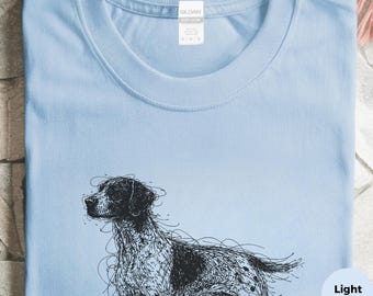 German Shorthaired Pointer Shirt, GSP Sketch Art Tee | Hunting K9 Apparel, Bird Dog Fan