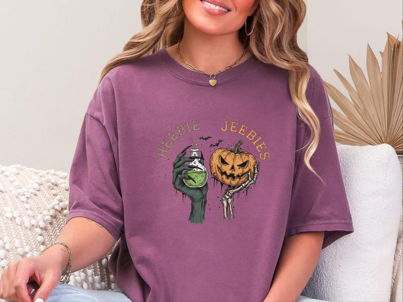 Comfort Colors Halloween Potion Heebie Jeebies Shirt, Witchy Skeleton Hands Tee, Jack O Lantern Spooky Season, Gothic Vintage Fall Graphic image 3