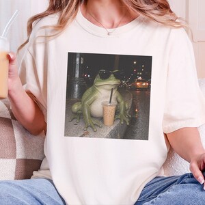Weird Frog Shirt, Gift for Frog Lover, Sarcastic Coffee Lover, Funny Animal Meme image 3