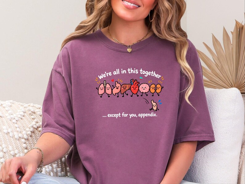 Organ Friends Shirt, Funny Medical Student Gift, Surgery Recovery Shirt, Anatomy Teacher Tee, Appendectomy Shirt, Nurse Gift Idea image 9