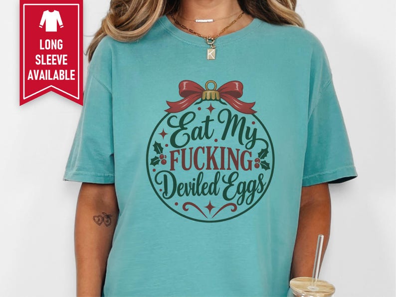Funny Christmas Shirt, Christmas Party Tee, Offensive Holiday Gift, Rude Christmas Ornament Shirt, Sarcastic Foodie Shirt image 8
