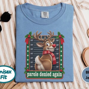 Christmas Family Shirt, Funny Christmas Sweatshirt, Reindeer Mugshot Holiday Tee, Naughty List Vacation Top image 10