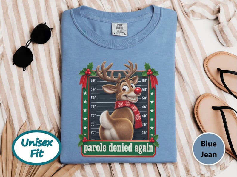 Christmas Family Shirt, Funny Christmas Sweatshirt, Reindeer Mugshot Holiday Tee, Naughty List Vacation Top image 10