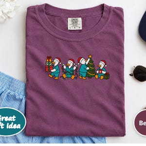 Christmas Scrub Top, Holiday Duck Shirt, Nurse Christmas Gift, Medical Staff Tee, Festive Doctor Sweater image 8
