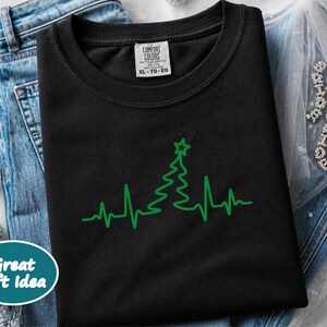 Grandpa Christmas Shirt, Cardiac Nurse Gift, Christmas Tree Heartbeat Tee, Cardiology Holiday Present, Grandpa Christmas Gift image 5