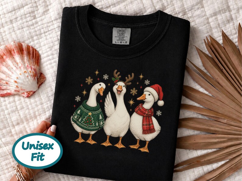 Christmas Goose Shirt, Festive Goose Sweatshirt, Funny Goose Gift, Holiday Bird Tee, Winter Animal Shirt, Ugly Christmas Sweater Style image 8