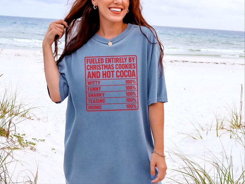Funny Christmas Shirt, Nutrition Facts Tee, Christmas Cookie Lover Gift, Hot Cocoa Sweatshirt, Sarcastic Holiday Apparel image 9