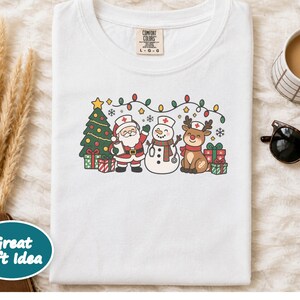 Christmas Nurse Shirt, Nurse Group Shirt, Christmas Nurse Gift, Medical Staff Tee, Healthcare Christmas, Nurse Holiday Shirt image 10