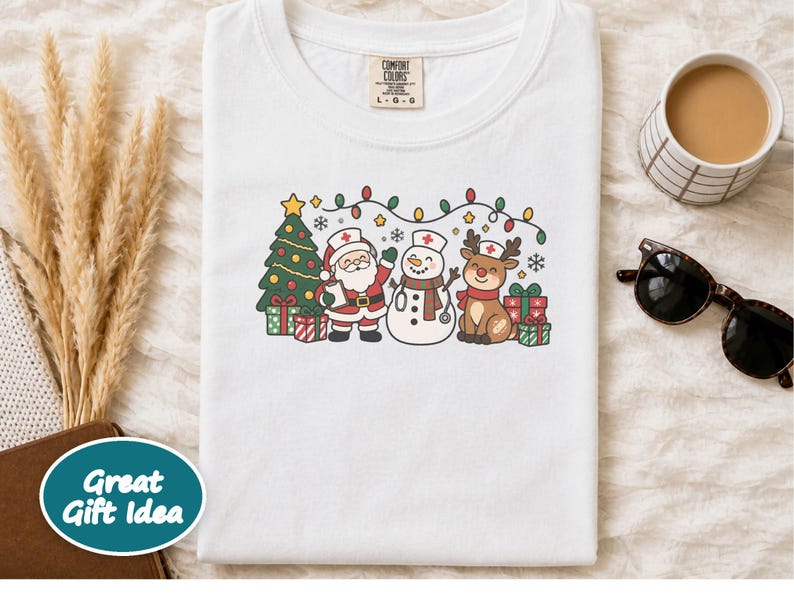 Christmas Nurse Shirt, Nurse Group Shirt, Christmas Nurse Gift, Medical Staff Tee, Healthcare Christmas, Nurse Holiday Shirt image 10