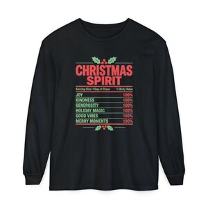 Christmas Spirit Shirt, Nutrition Facts Holiday Tee, Family Matching Christmas Party Shirt, Christmas Spirit Label Sweatshirt imagen 13