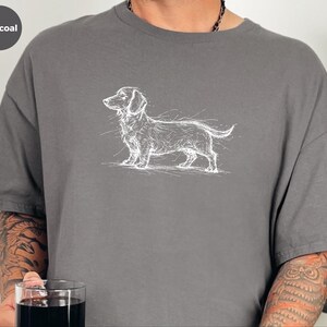 Camiseta con dibujo de perro salchicha / Camiseta de perro salchicha, regalo para amantes de los perros salchicha, ropa para perros salchicha imagen 2