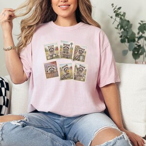 Raccoon Postage Stamp Shirt, Vintage Animal Lover Gift, Farm Girl Tee, Rustic Nature Graphic Shirt image 8