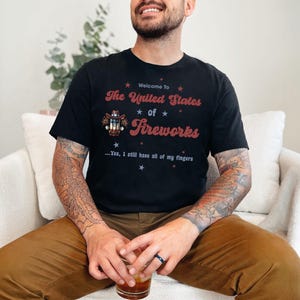 United States of Fireworks 4th of July Shirt - Patriotic American Flag Tee, Red White and Blue Independence Day Celebration Outfit for afbeelding 6