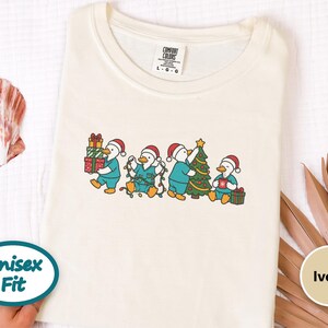Christmas Scrub Top, Holiday Duck Shirt, Nurse Christmas Gift, Medical Staff Tee, Festive Doctor Sweater image 6