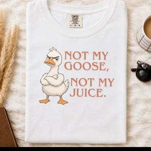 Comfort Colors Funny Goose Shirt, Not My Goose, Not My Juice Graphic Tee, Sarcastic Quote Shirt, Not My Problem Graphic Tee, Goose Humor Tee image 9