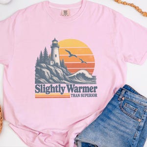 Lake Superior Shirt, Funny Lake Superior Gift, Lighthouse Tee, Retro Lake Vacation Shirt, Great Lakes Souvenir afbeelding 6