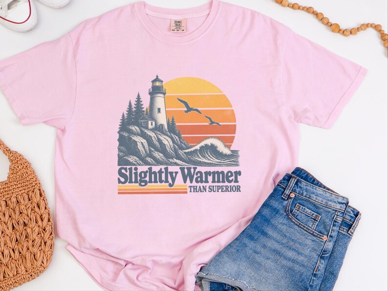 Lake Superior Shirt, Funny Lake Superior Gift, Lighthouse Tee, Retro Lake Vacation Shirt, Great Lakes Souvenir afbeelding 6