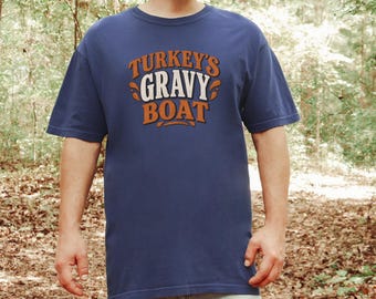 Thanksgiving Family Dinner Shirt, Turkey Gravy Boat Tee, Foodie Gift, Funny Thanksgiving Day Apparel, Retro Holiday Feast Shirt
