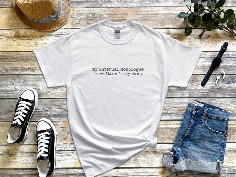 Python Programmer Shirt | My Internal Monologue Is Written In Python Tee | Code Logic Apparel image 4