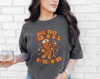 Christmas Pediatrics Nurse Shirt, Festive Nurse Gift, Sweetest Peds Nurse On The Ward, Holiday Medical Crewneck, Pediatric RN Sweater