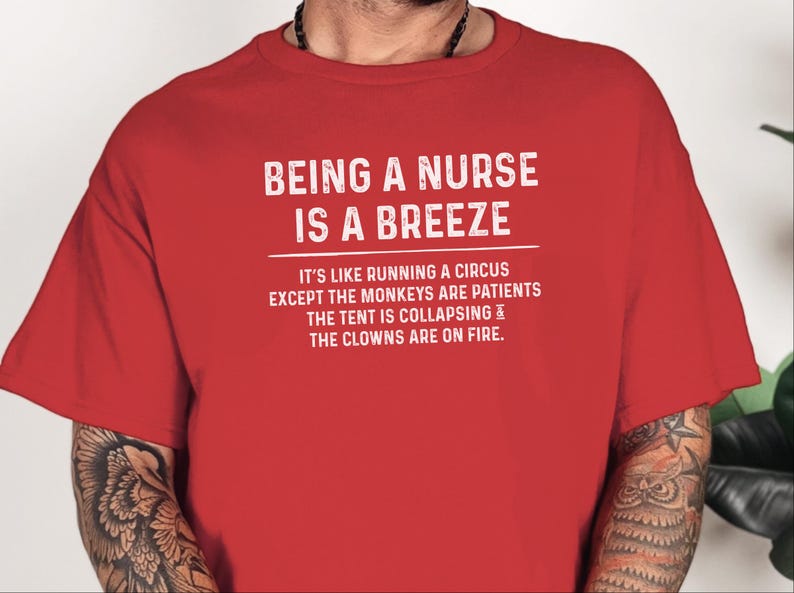 T-shirt humoristique sur le thème des infirmières, « Être infirmière, c'est facile », T-shirt drôle pour infirmières sarcastiques, Humour hospitalier, T-shirt « Pas mon singe », Anniversaire médical image 8