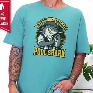 Billiards Shirt, Funny Pool Shark Shirt, Pool Player Gift, 8 Ball Shirt, Shark Graphic Tee, Billiard Lover Gift, Pool Hall Shirt image 5