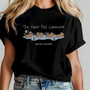 T-shirt voor verpleegkundigen in het drijfbad, grappig T-shirt voor verpleegkundigen met drijfbadthema, Capybara Comfort Colors, cadeau voor medisch personeel in de nachtdienst, Capybara-shirt afbeelding 4