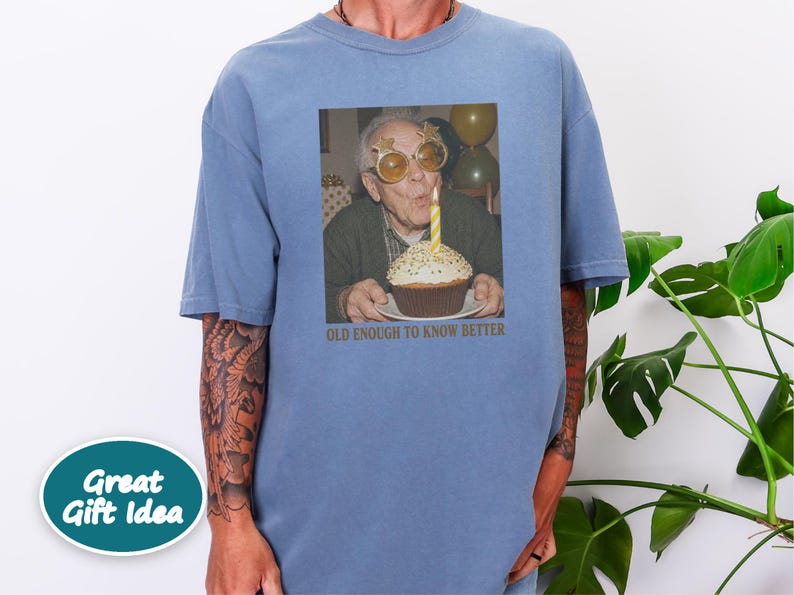 Grumpy Old Man Shirt, Old Enough To Know Better Shirt, Funny Dad Birthday Tee, Grandpa Milestone Gift, Vintage 60th Birthday Shirt For Him immagine 10
