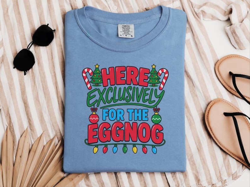 Christmas Eggnog Shirt, Funny Holiday Drinking Tee, Eggnog Lover Gift, Christmas Party Outfit, Holiday Alcohol Shirt image 1