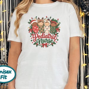 Christmas Pediatric Nurse Shirt, Peds Nurse Christmas Gift, Pediatric Nursing Tee, Nicu Nurse Xmas Top Bild 5