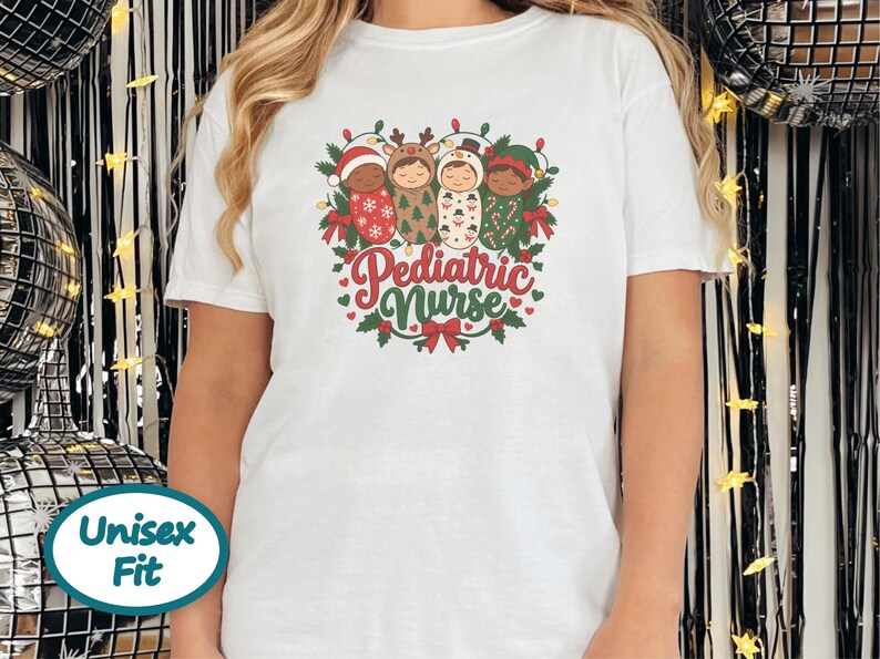 Christmas Pediatric Nurse Shirt, Peds Nurse Christmas Gift, Pediatric Nursing Tee, Nicu Nurse Xmas Top Bild 5