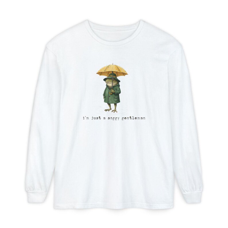 Frog in Raincoat Cute Amphibian Shirt Cottagecore Rainy Day Aesthetic imagen 10