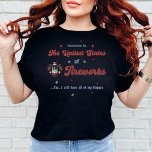 United States of Fireworks 4th of July Shirt - Patriotic American Flag Tee, Red White and Blue Independence Day Celebration Outfit for afbeelding 2
