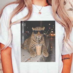 Leopardkaffe, kaffeälskare, rolig djurtröja, vildkatt bild 8