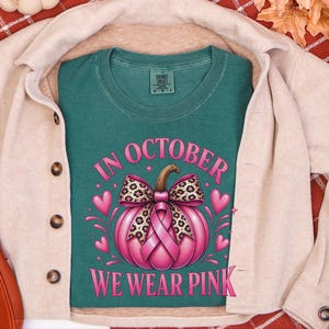 In oktober dragen we roze shirts, retro T-shirts ter ondersteuning van borstkanker, herfstcadeau met pompoenmotief, Warrior sweatshirt afbeelding 7
