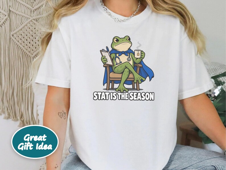 Funny Doctor Shirt, Stat Is The Season, Doctor Gift, Nurse Shirt, Frog Meme Tee, Medical Humor Shirt, ER Nurse Gift image 8