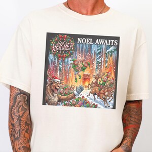 Heavy Metal Christmas Shirt, Sleigher Noel Awaits Thrash Holiday Tee, Punk Rock Christmas Gift, Metalhead Holiday Sweatshirt image 1