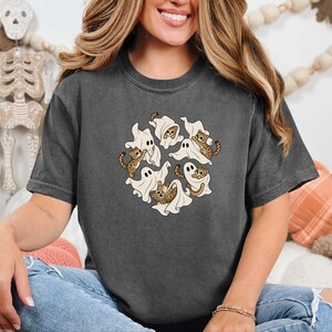 Ghost Shirt, Halloween Leopard Shirt, Cute Ghost Gift, Leopard Lover Shirt, Spooky Season Tee, Animal Halloween Shirt image 6