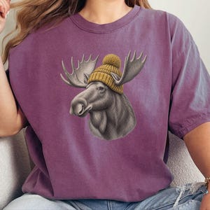 Moose Shirt, Moose Lover Gift, Vintage Animal Shirt, Wildlife Crewneck, Cabin Life Tee image 3