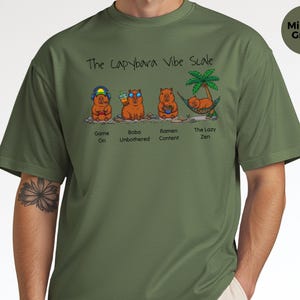 Capybara Gaming Shirt, Vibe Scale Gamer Boba Ramen Relaxing Tee, Level Up Tee | Funny Boba Tea, Japanese Ramen Lover, Youth Birthday Gift image 5