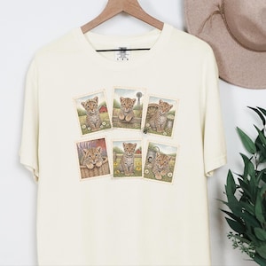 Leopard Lover Gift, Vintage Postage Stamp Leopard Collection, Wild Cat Shirt, Safari Animal Art, Farm Girl Shirt image 2