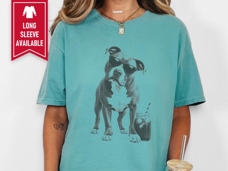 Funny Pitbull Shirt, Iced Coffee Dog Lover Gift, Pittie Mom Tee, Bully Breed Graphic Shirt, Vintage Dog Tee imagem 9