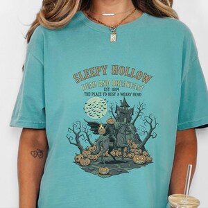 Comfort Colors Headless Horseman Shirt, Sleepy Hollow Dead And Breakfast Tee, Horror Movie Lover Gift, Gothic Haunted House Art image 7