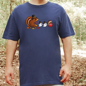 感謝祭の七面鳥シャツ、面白いゲーマーギフト、レトロビデオゲームTシャツ、感謝祭シャツ、七面鳥の日ギフト、レトロゲームファン 画像 1