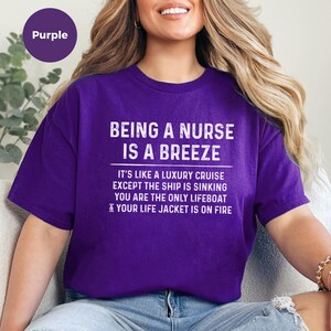 Nurse Meme Shirt, and quot;Being A Nurse Is A Breeze Cruise and quot;, Funny RN Vacation Tee, Woman Cruise Celebration, Healthcare Humor image 5