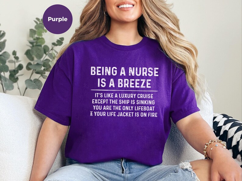 Nurse Meme Shirt, and quot;Being A Nurse Is A Breeze Cruise and quot;, Funny RN Vacation Tee, Woman Cruise Celebration, Healthcare Humor image 5