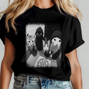 Funny Cat Shirt | Cat Doorbell Pizza Box Tee, Feline Graphic Apparel image 7