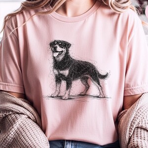 Koszulka z nadrukiem rottweilera, koszulka z grafiką dla miłośników rottweilerów | Prezent dla opiekuna psa, odzież dla właścicieli zwierząt zdjęcie 5